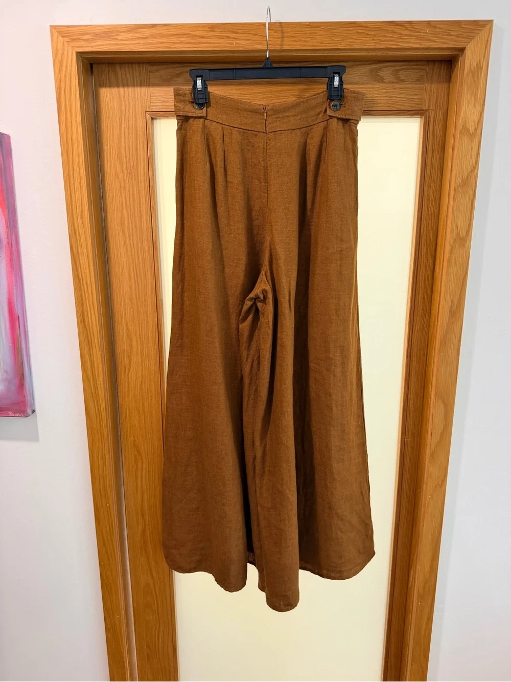 Banana Republic cinnamon Brown Lina Linen Wide-Leg Trousers